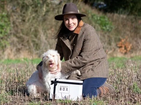 Owner Claire and her dog Penny in the Dorset countryside