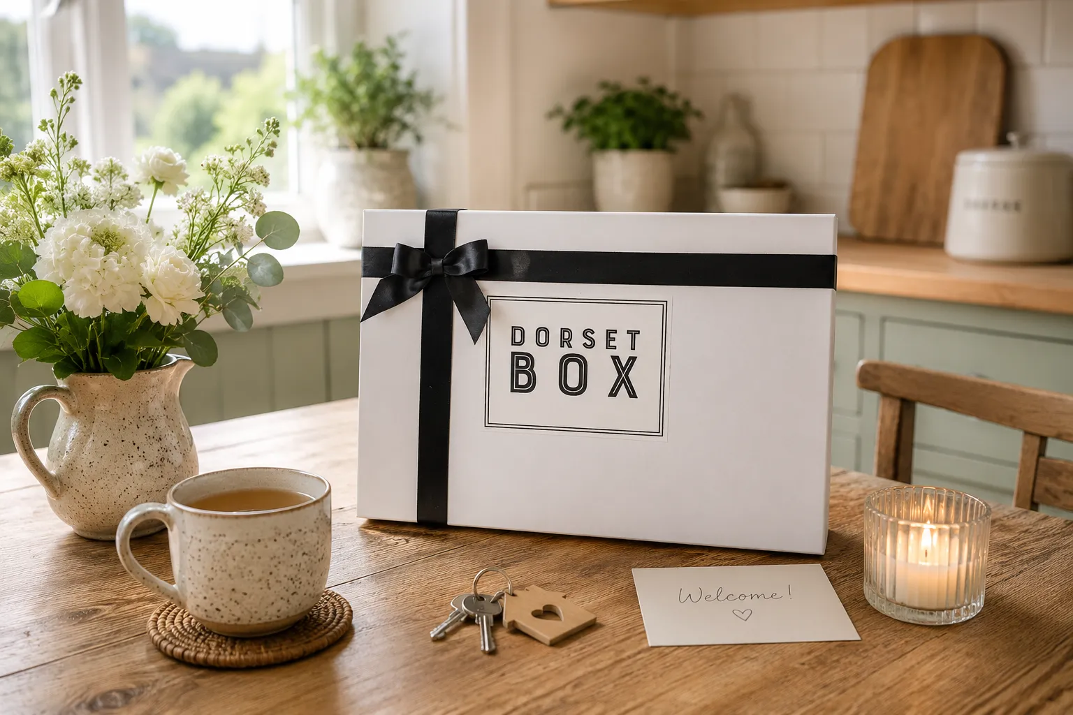 Welcome Dorset Box welcoming guests and new home owners